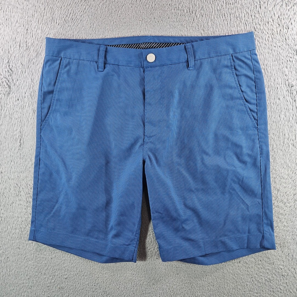 Bonobos Golf Mens Blue Micro Houndstooth Performance Shorts Size 36 10" Inseam